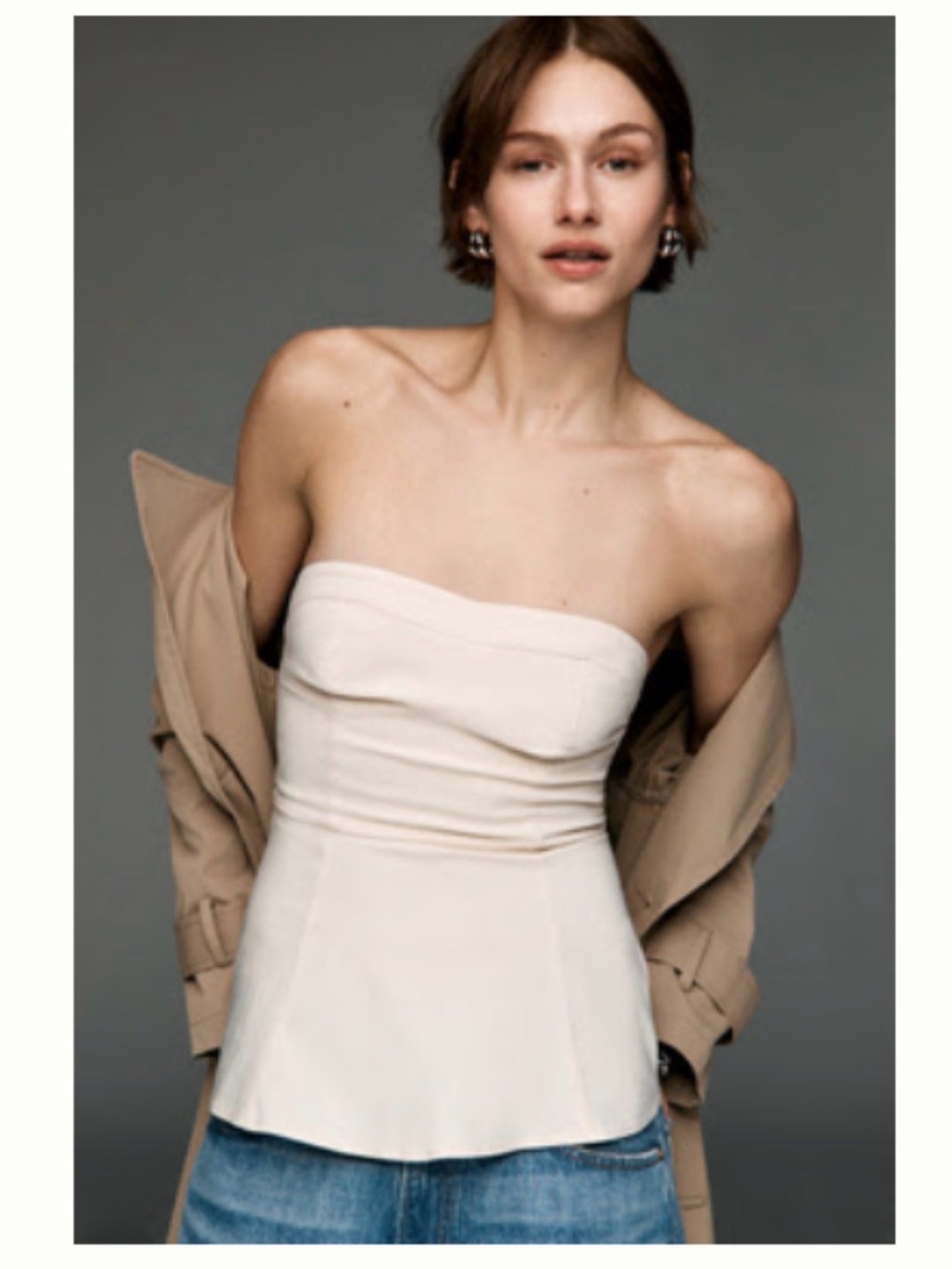 Brand New MAEVE FIT-AND-FLARE STRAPLESS TOP